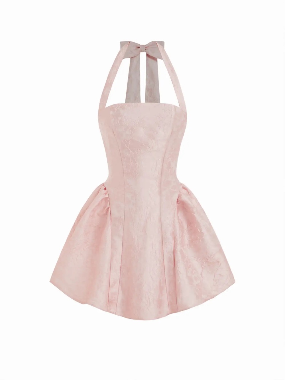 Pink Bow Halter Party Dress